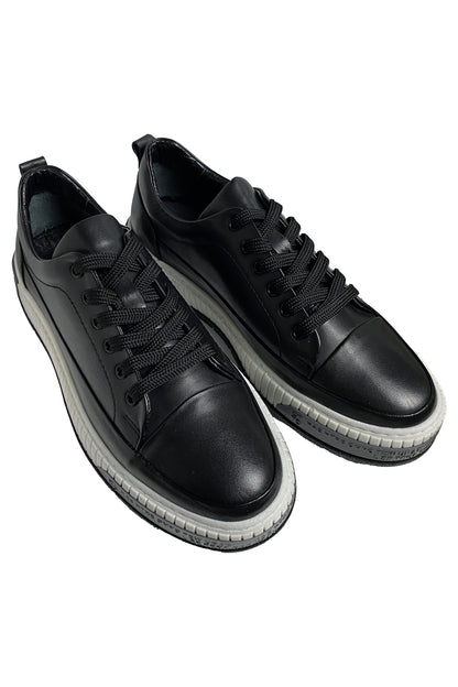 Bekir Çakı Hakiki Deri Erkek Siyah Sneakers & Spor Ayakkabı